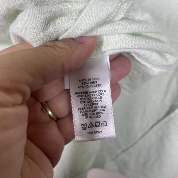 NWT! 1 State Women's Light Green Linen Blend Pocket Tee Shirt Large! - Picture 5 of 5